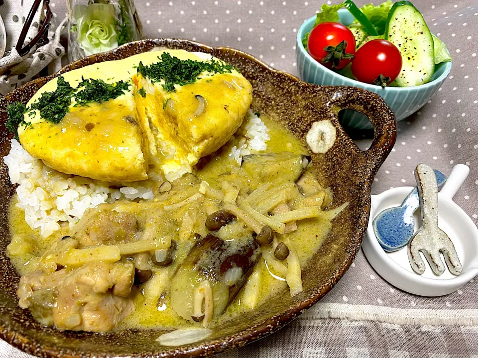 グリーンオムカレー🍛|がぁがさん