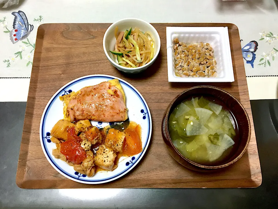 豚肉と厚揚げとトマトのオイスター煮のご飯|みよさん