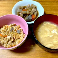 五目炊き込みご飯・筑前煮･大根味噌汁|向 亜祐美さん