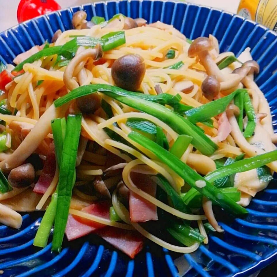 ナガマンさんの料理 キノコとベーコンの和風パスタ🍝|ペンギンさん