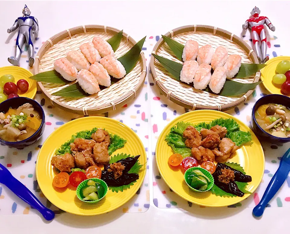 《ちびっ子達の晩ご飯》|ちゃべさん