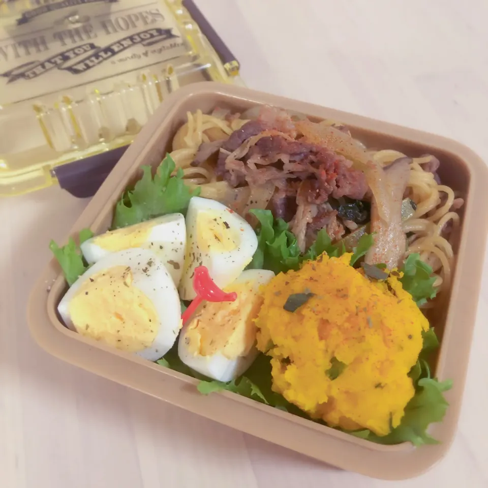 Snapdishの料理写真:牛肉ときのこのパスタ弁当|융태지ෆ⃛さん