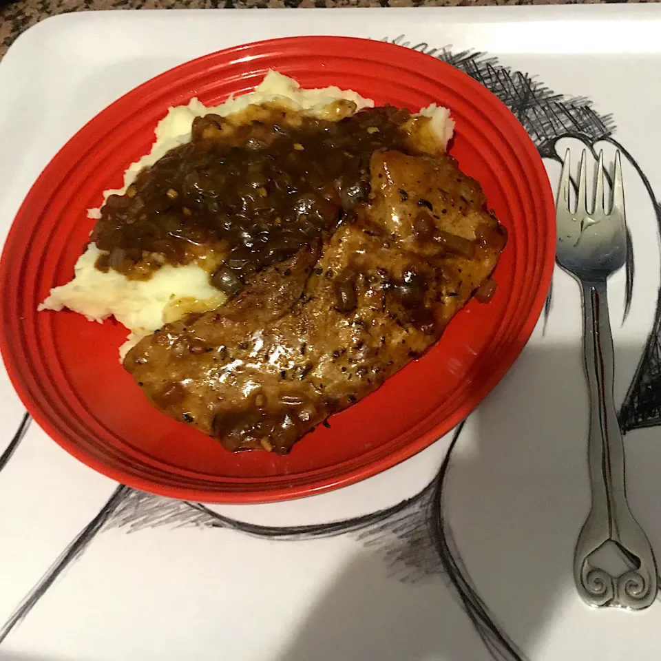 Mash, Pork Steak and Gravy|QueenMbeeさん