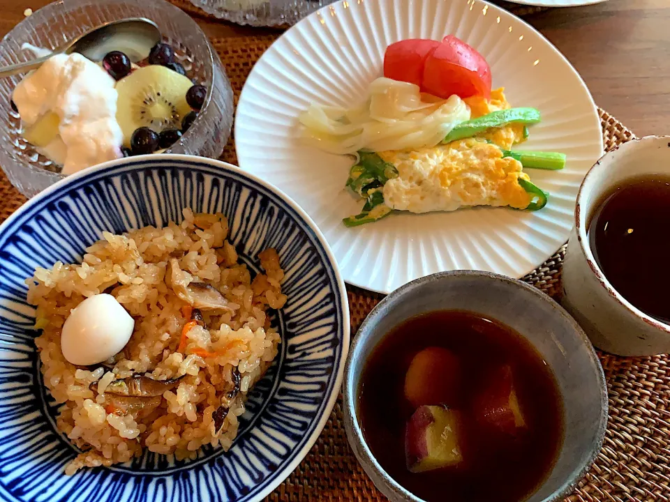 Snapdishの料理写真:朝ごはん　カチョカバロチーズ添え|たまにゃんさん