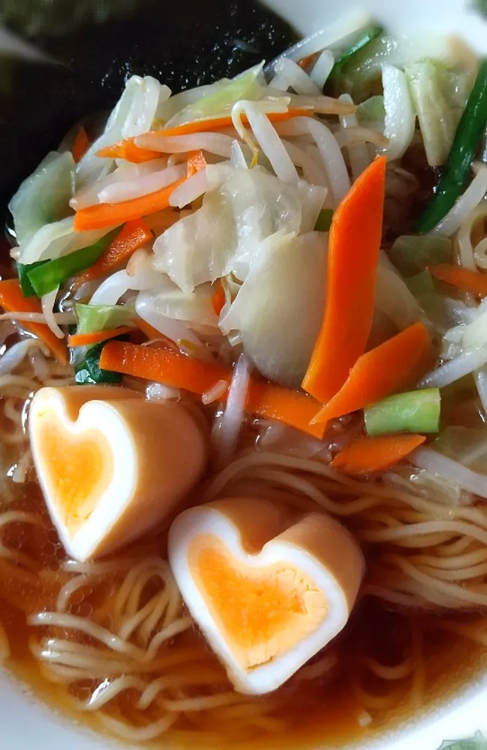 ハート型味玉ラーメン|みちっちさん