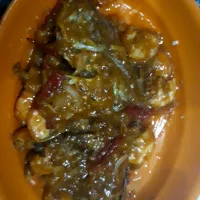 Snapdishの料理写真:ikan kuwek and udang sauce padang|Neng Ikhaさん