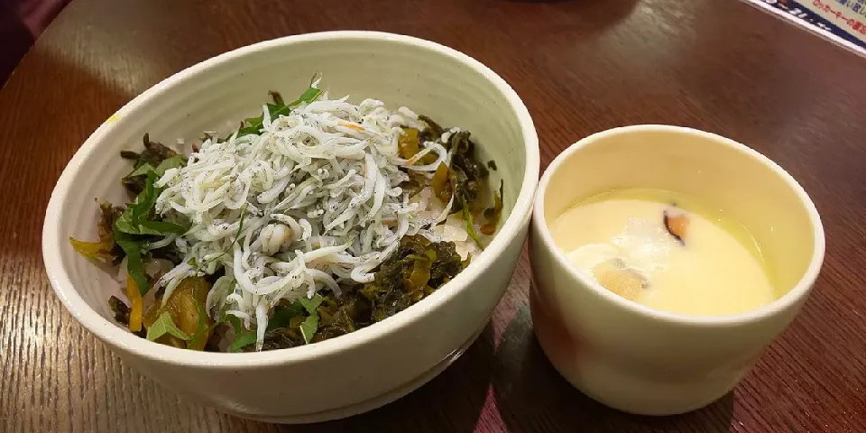 しらすと高菜丼&茶碗蒸し|kamekameさん