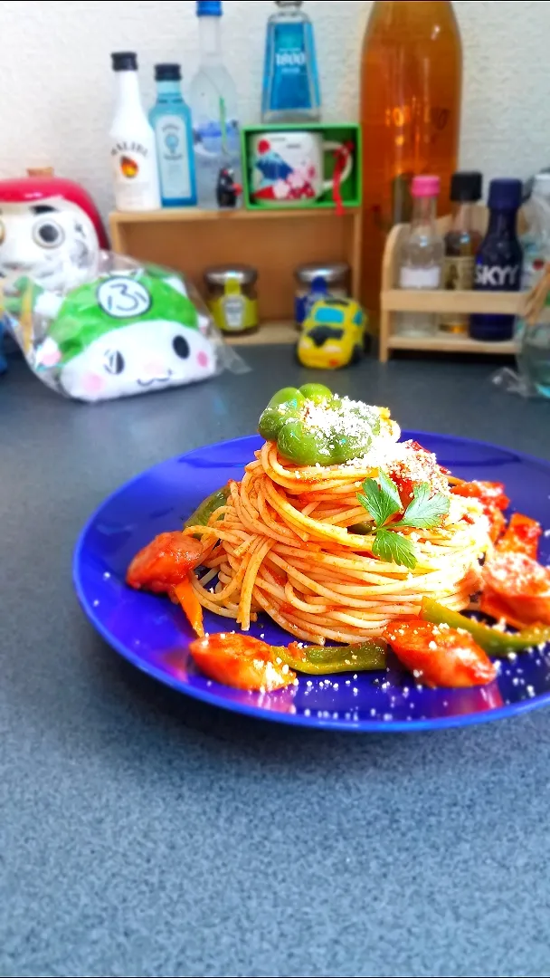 Snapdishの料理写真:夏野菜とウィンナーの
トマトパスタ🌱|masaki .fさん