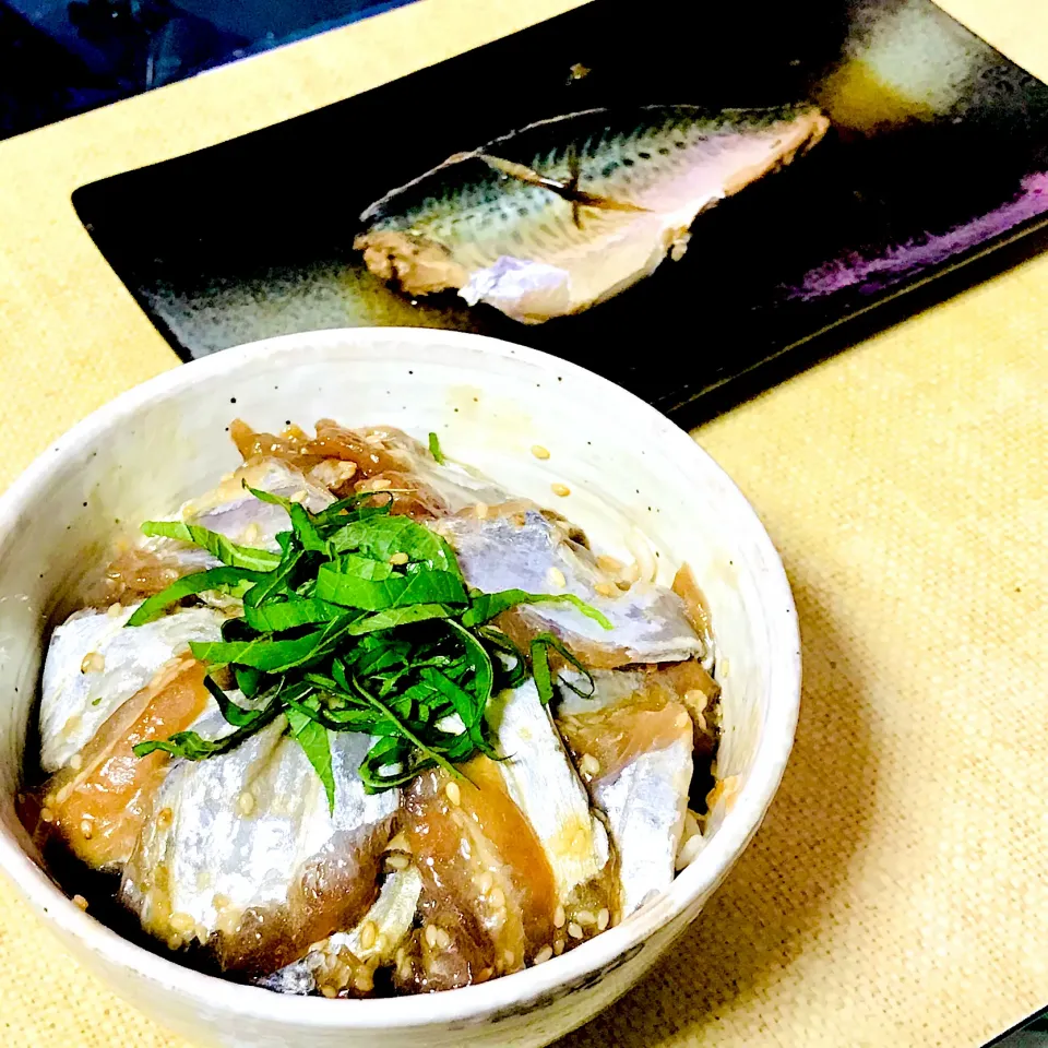 太刀魚の漬け丼&鯖煮|如水さん