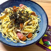 松茸のお吸い物でパスタ🍝|むらさきいもさん