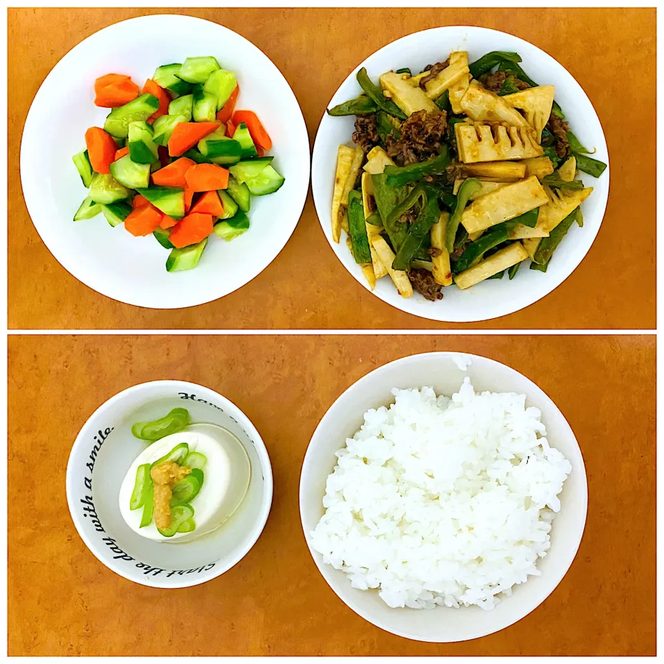 Snapdishの料理写真:Mix culture food: Indonesian Chinese Japanese, a menu of early autumn. Lets have dinner|MI 「いどりす」さん