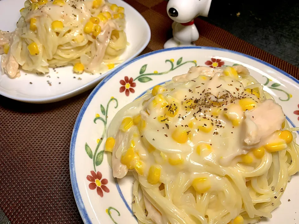 サラダチキンのクリームパスタ|ヅッキーさん