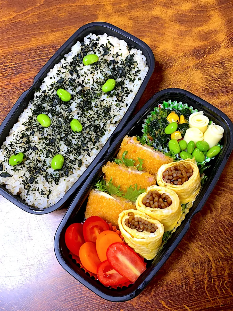 ハムカツ＆オムソバ弁当|miya385さん