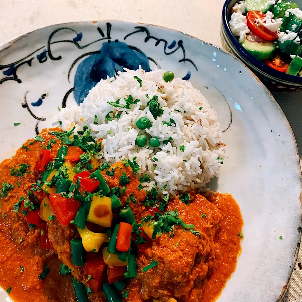 Curried Chicken Stew with Basmati Rice (鶏肉のティカマサラ風煮込み、バスマティライス)|Masa, The Cooking Husbandさん