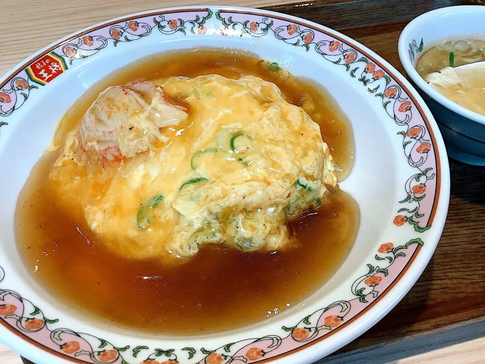 餃子の王将さん😋「天津丼」京風餡掛けチーズトッピング😻|アライさんさん