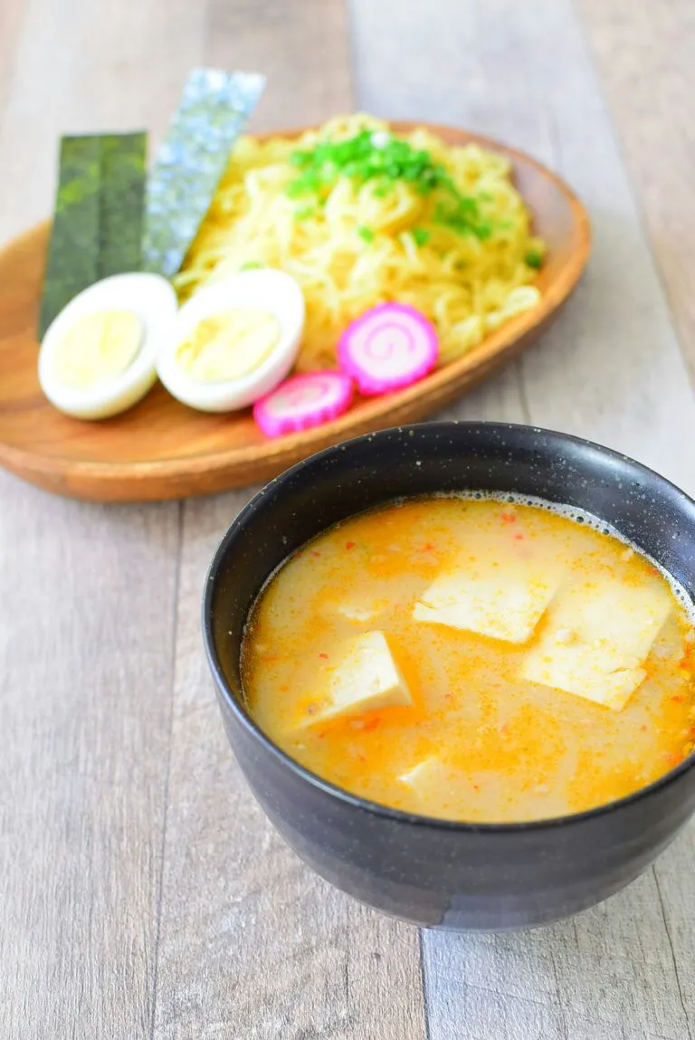 Snapdishの料理写真:みそ味の豆腐入りピリ辛つけ麺のレシピ|アマイモノ・クウ蔵さん