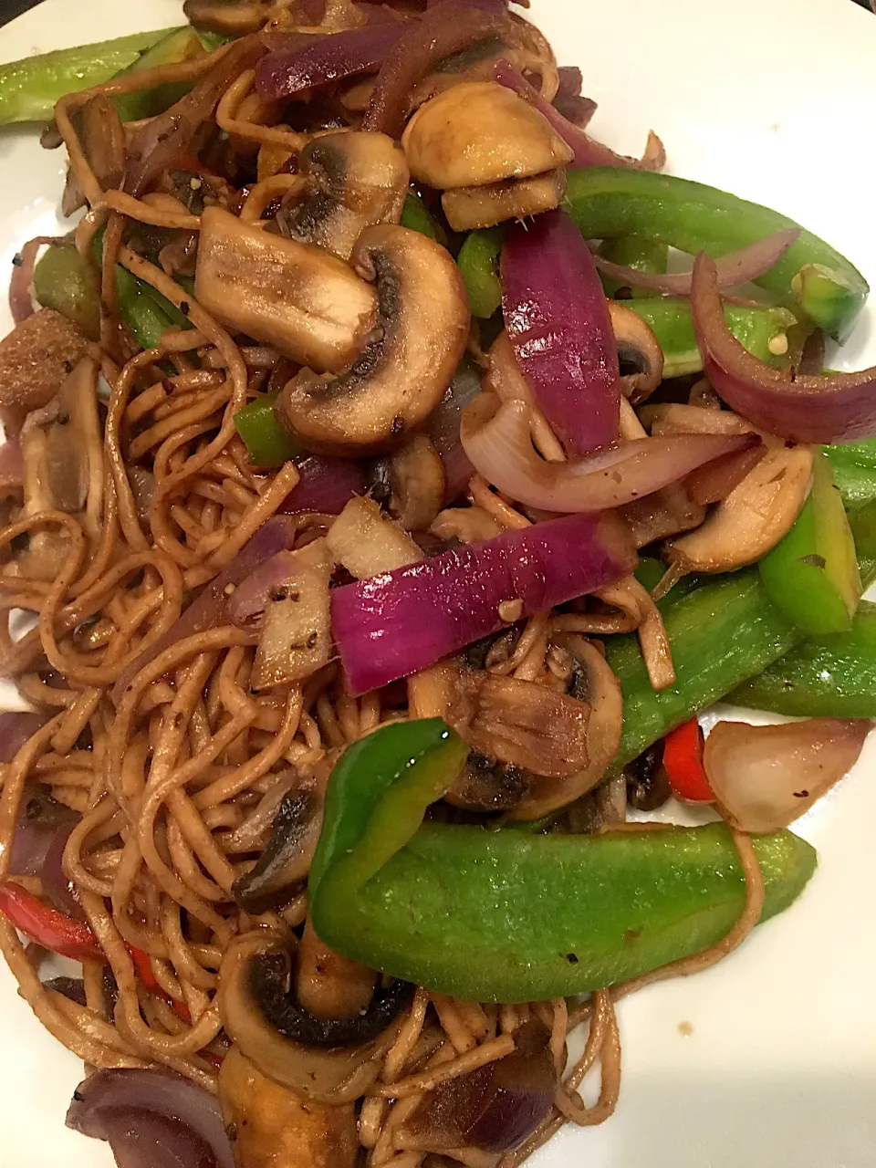 Mushrooms & pepper w/ noodles|Nick Hiderさん