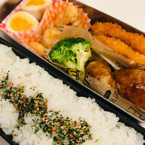 「にんにく」を使ってみたSnapdishの料理・レシピ写真:高校生長男のお弁当🍱