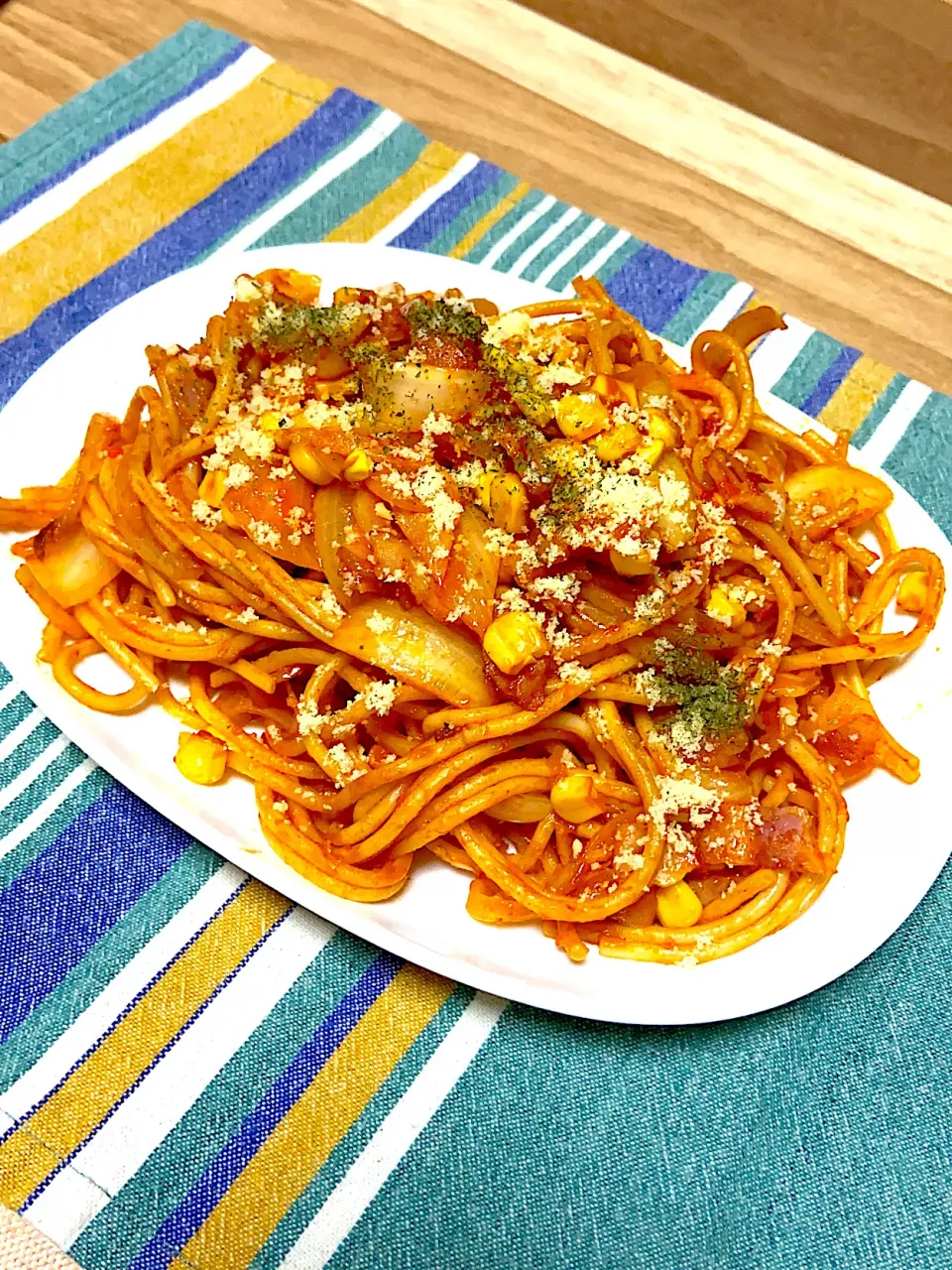 お夕飯は太麺ナポリタンスパゲティ🍝|renharuruさん