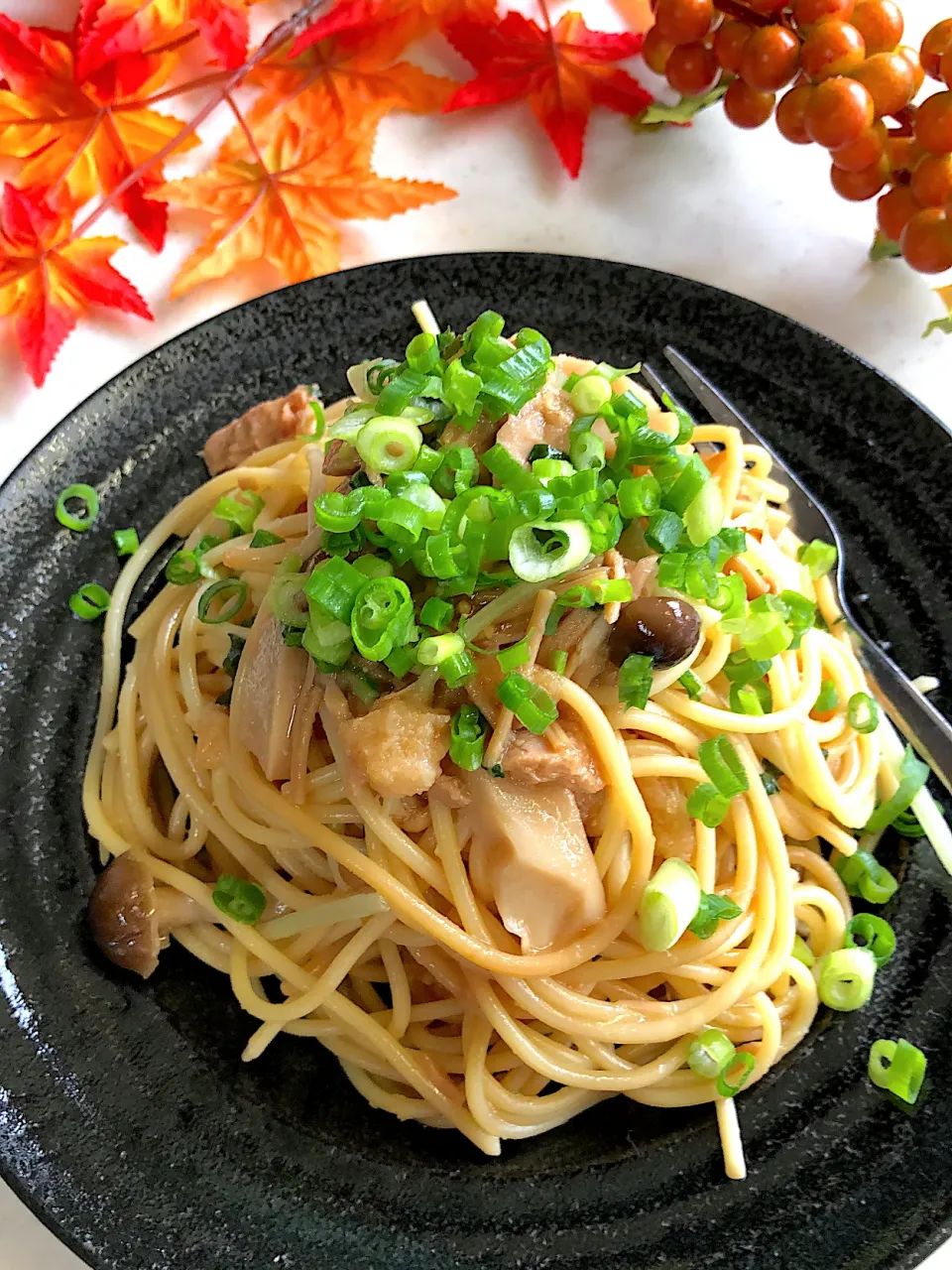 きのことシーチキンとなめ茸の和風スパゲティ🍝|みゆきさん