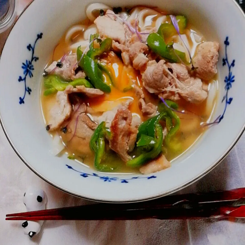 Snapdishの料理写真:Today's Iunch!〜肉うどん🙂|ペンギンさん