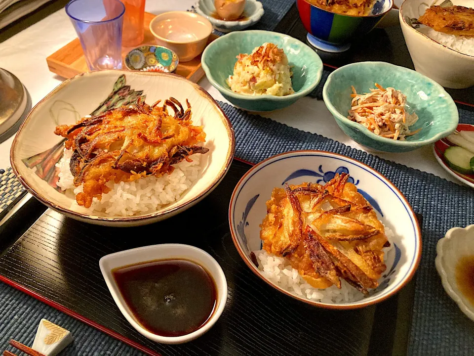 かき揚げ天丼×日本酒|ricoさん