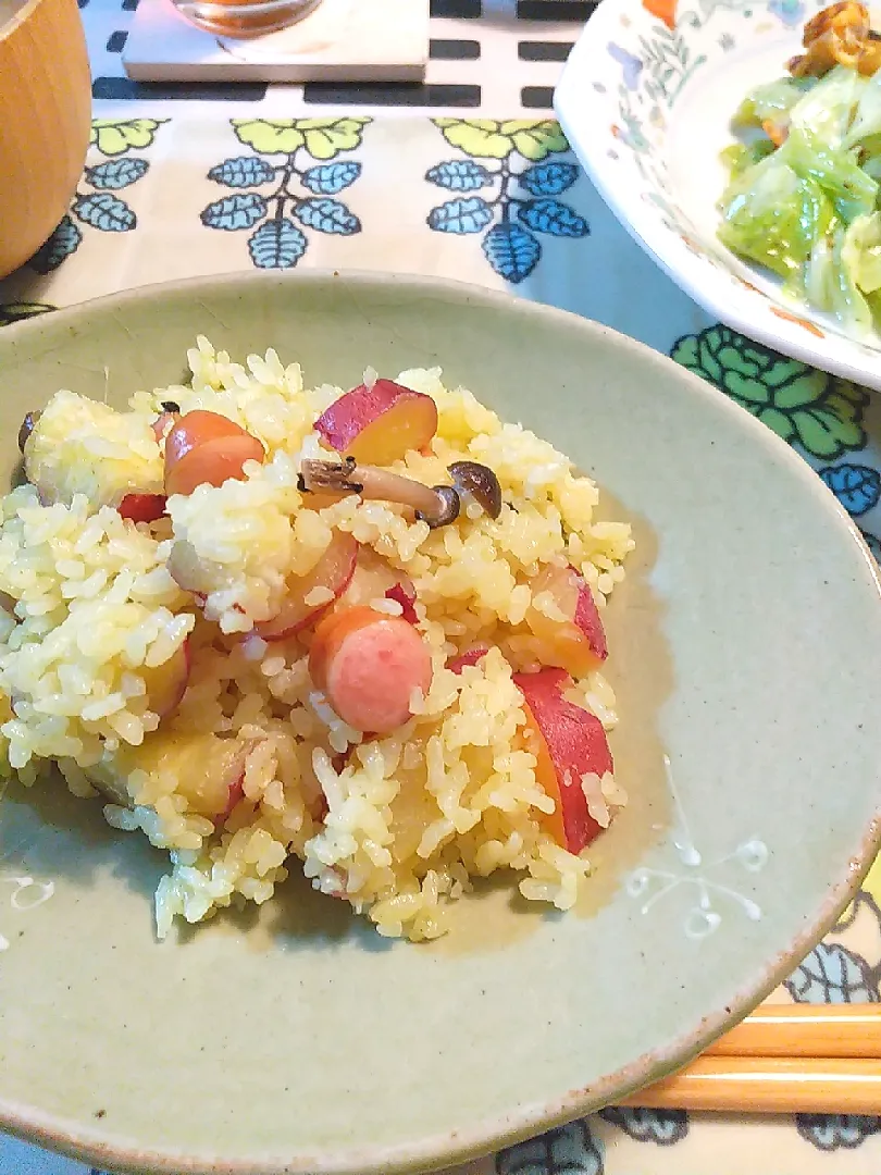 さつまいもとウインナーのカレー風味炊き込みご飯|sumireさん