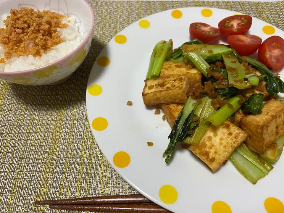 厚揚げ豆腐とチンゲンサイの炒めもの|ゆうさん