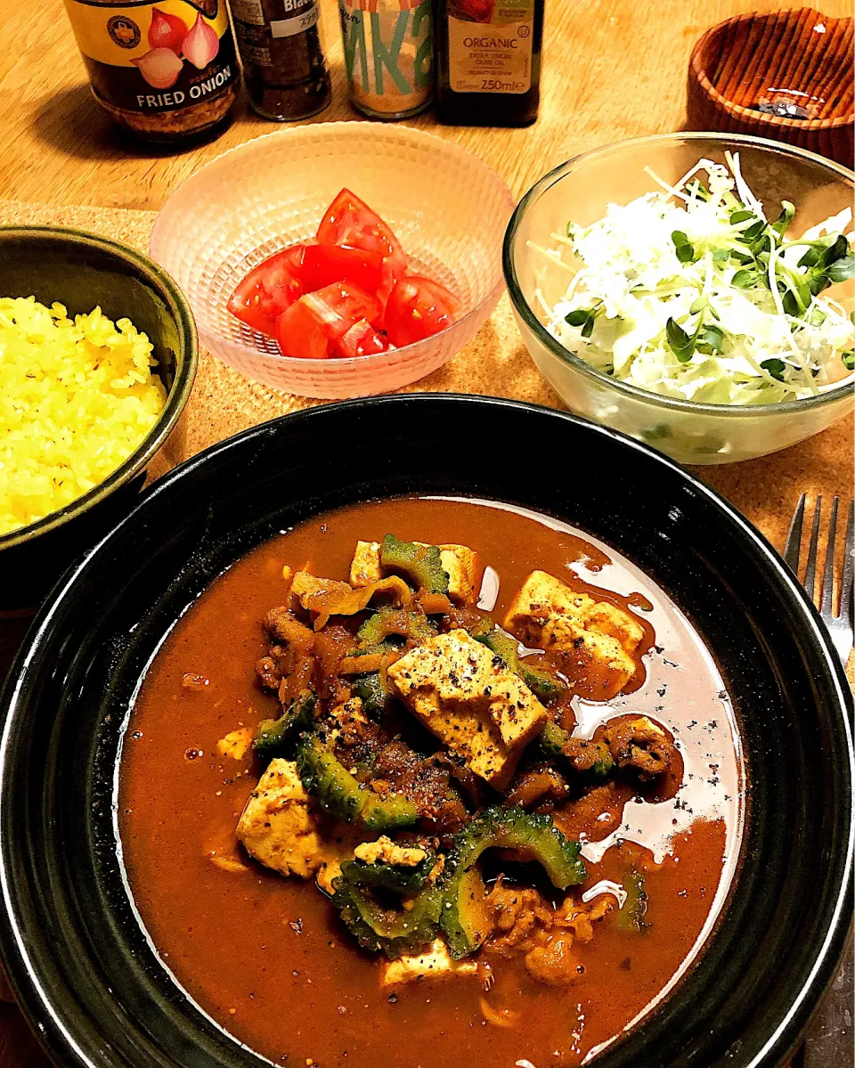 豆腐とゴーヤの和風スパイスカレー🍛|けんちんさん