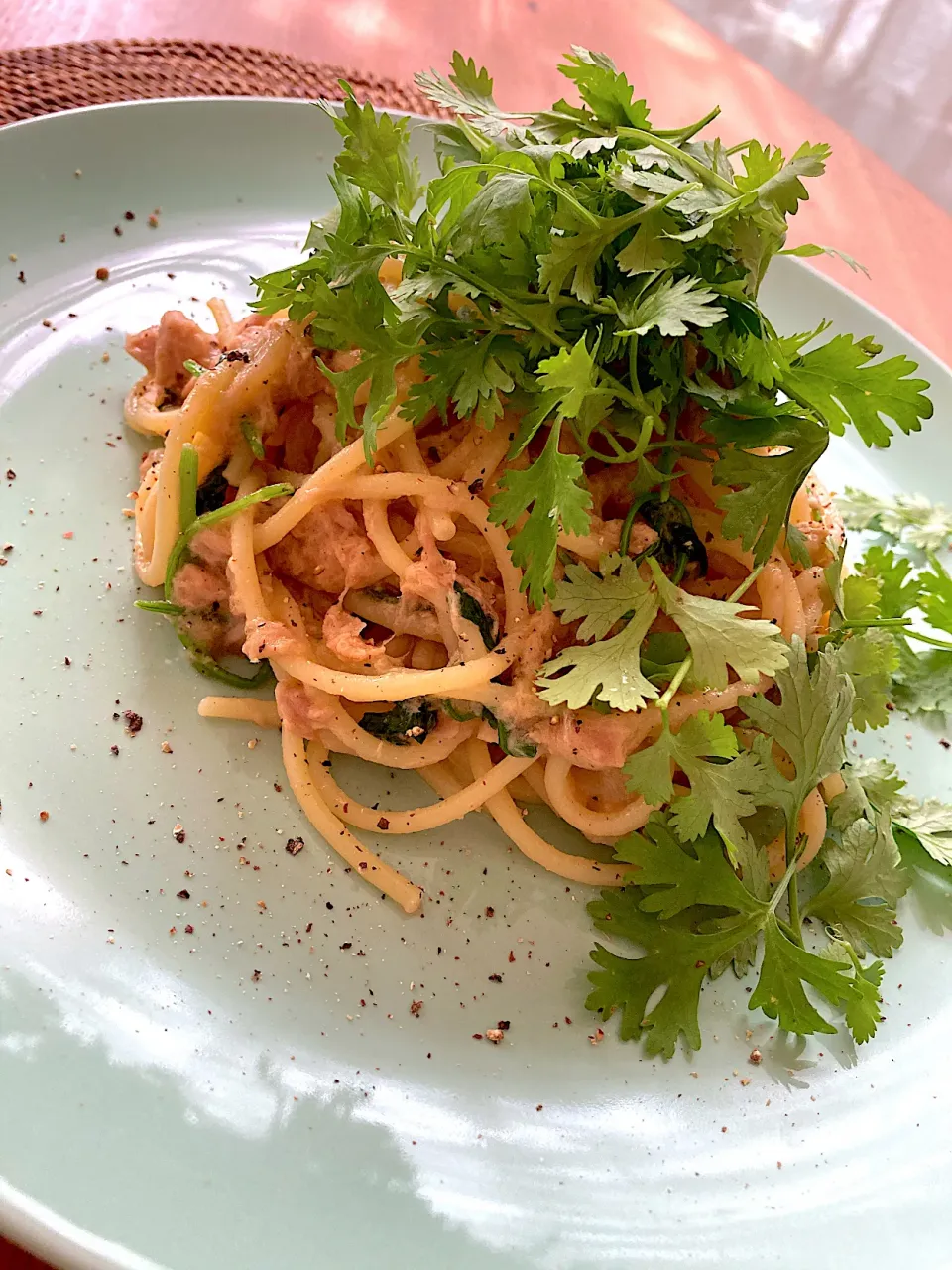 ツナとパクチーのスパゲッティ😋🍝💕✨|アイさん