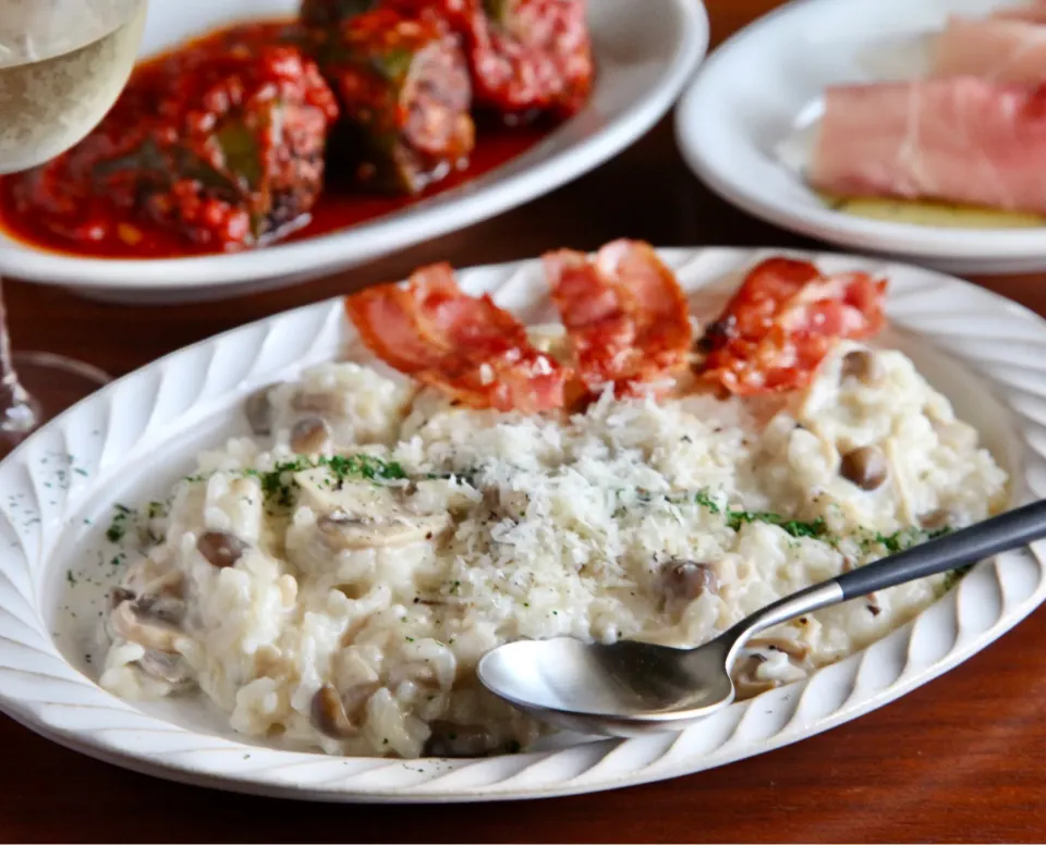 Snapdishの料理写真:キノコのクリームリゾット　　　　Mushroom cream risotto|マユマユさん