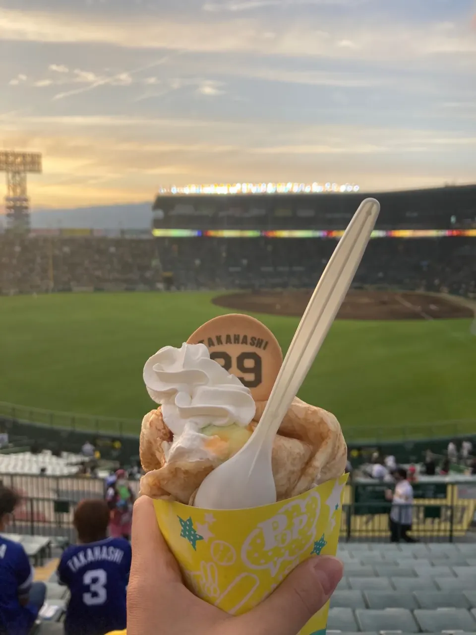 Snapdishの料理写真:9月29日甲子園阪神戦。遥人のメロンクレープ食べたから頑張って勝ってや！|あやさん