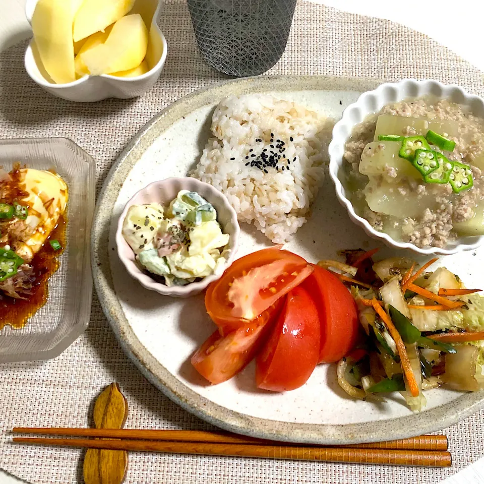 9/29晩ご飯：冬瓜の鶏そぼろ餡掛け|ななみんさん