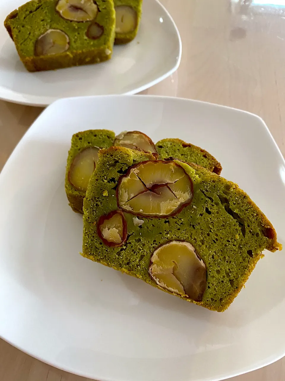 手作りの渋皮煮で🌰抹茶と栗のパウンドケーキ|休日限定ままさん