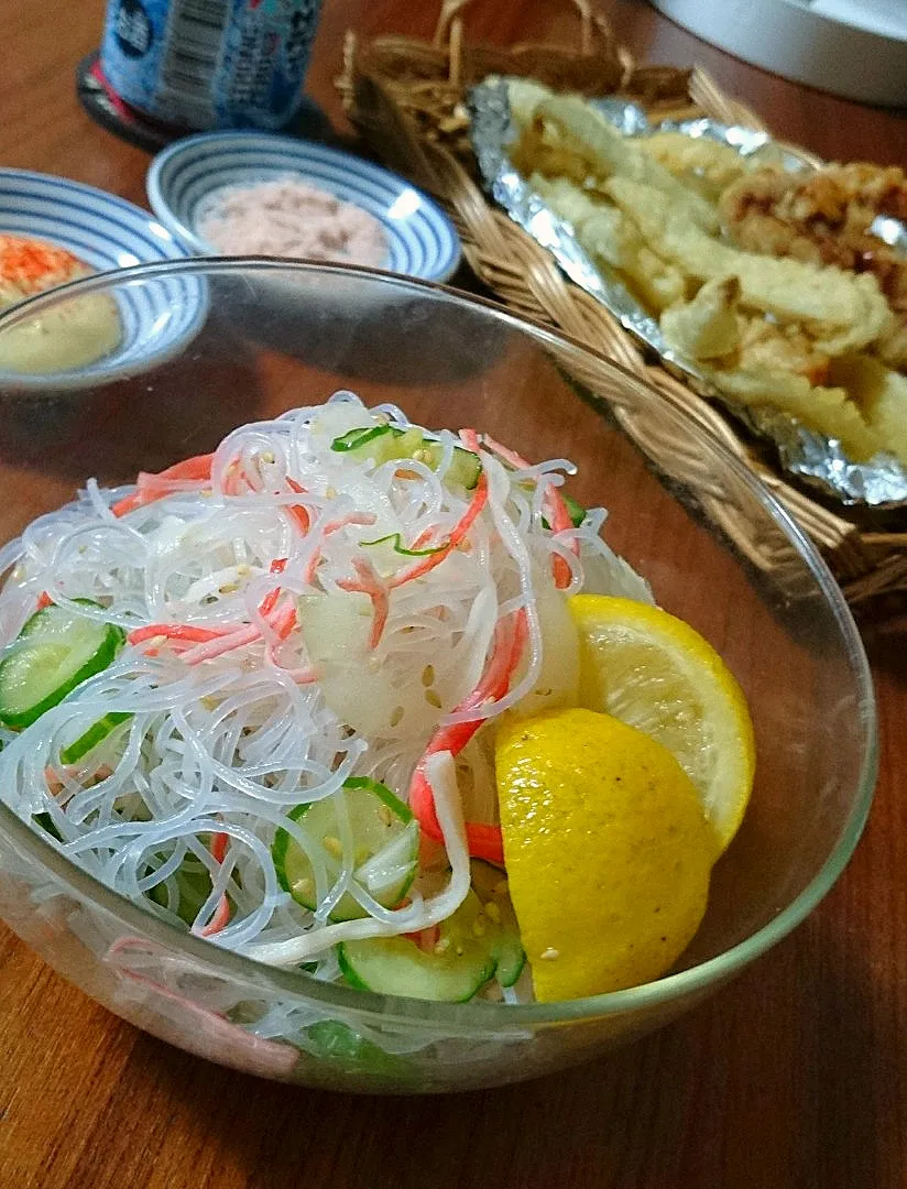 ｶﾎﾞｽ入り春雨酢の物|まりおさん