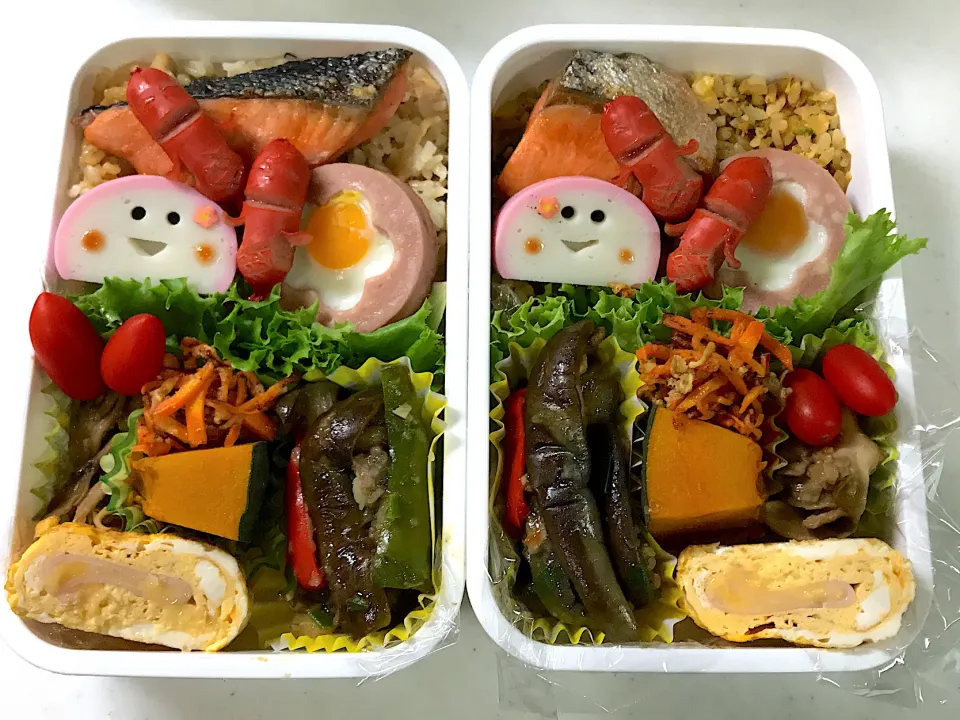 Snapdishの料理写真:2020年10月1日　ムスメ＆オレ弁当♪|クッキングおやぢさん