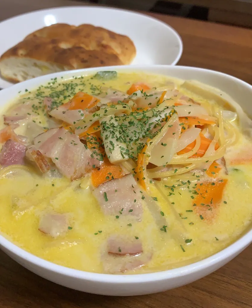 クリームスープパスタ|ピロ式さん