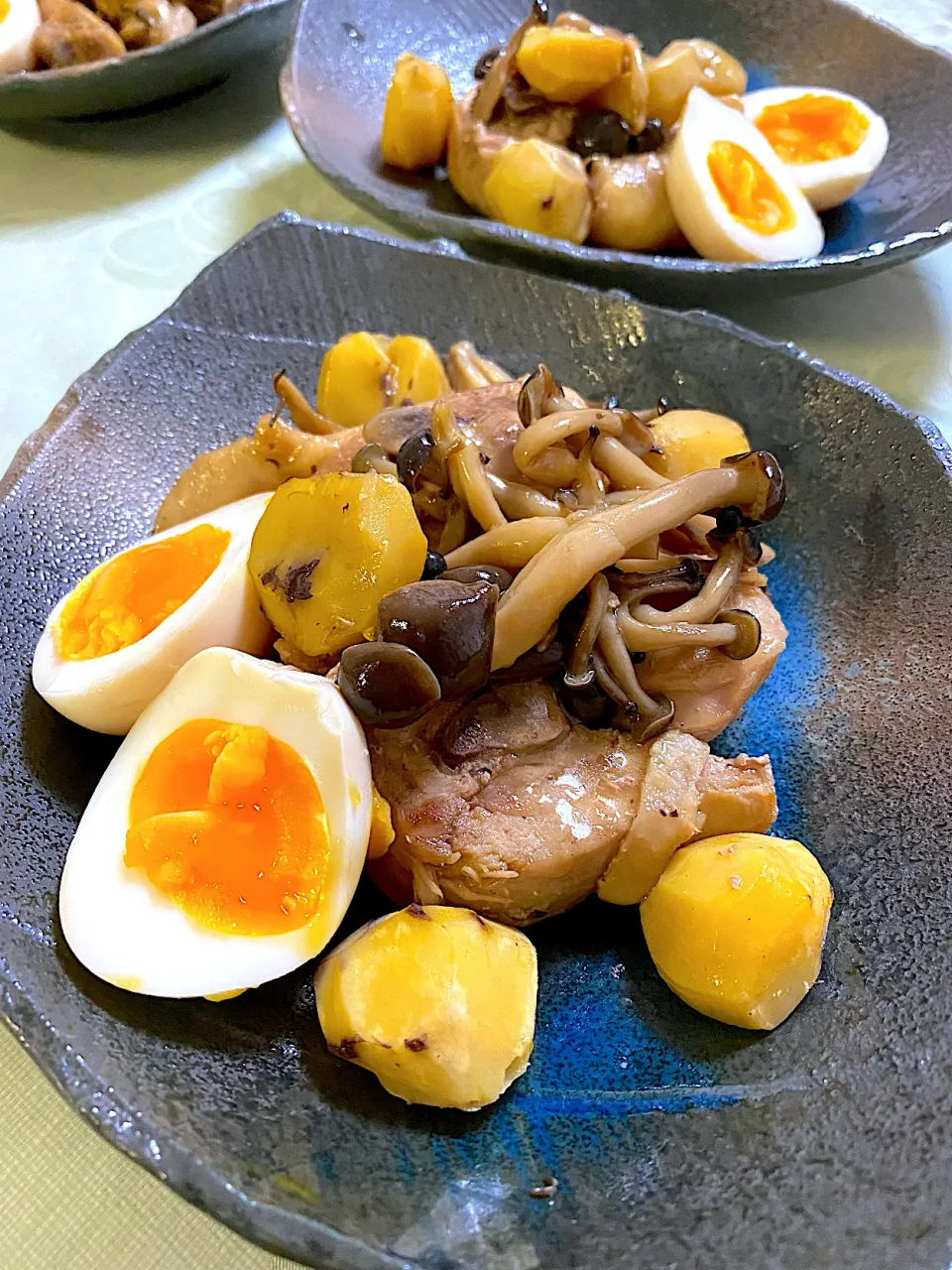 鶏肉と栗の甘辛煮|ぽっちさん