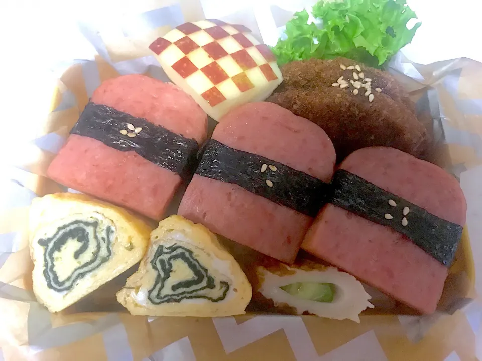 スパムおにぎり弁当|ピンキーさん