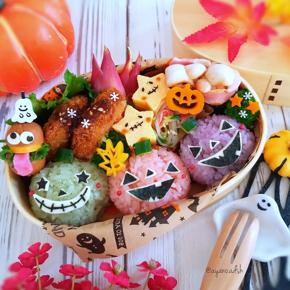 🎃ジャックオーランタン🎃カラフルおにぎり弁当|ayano.adshさん