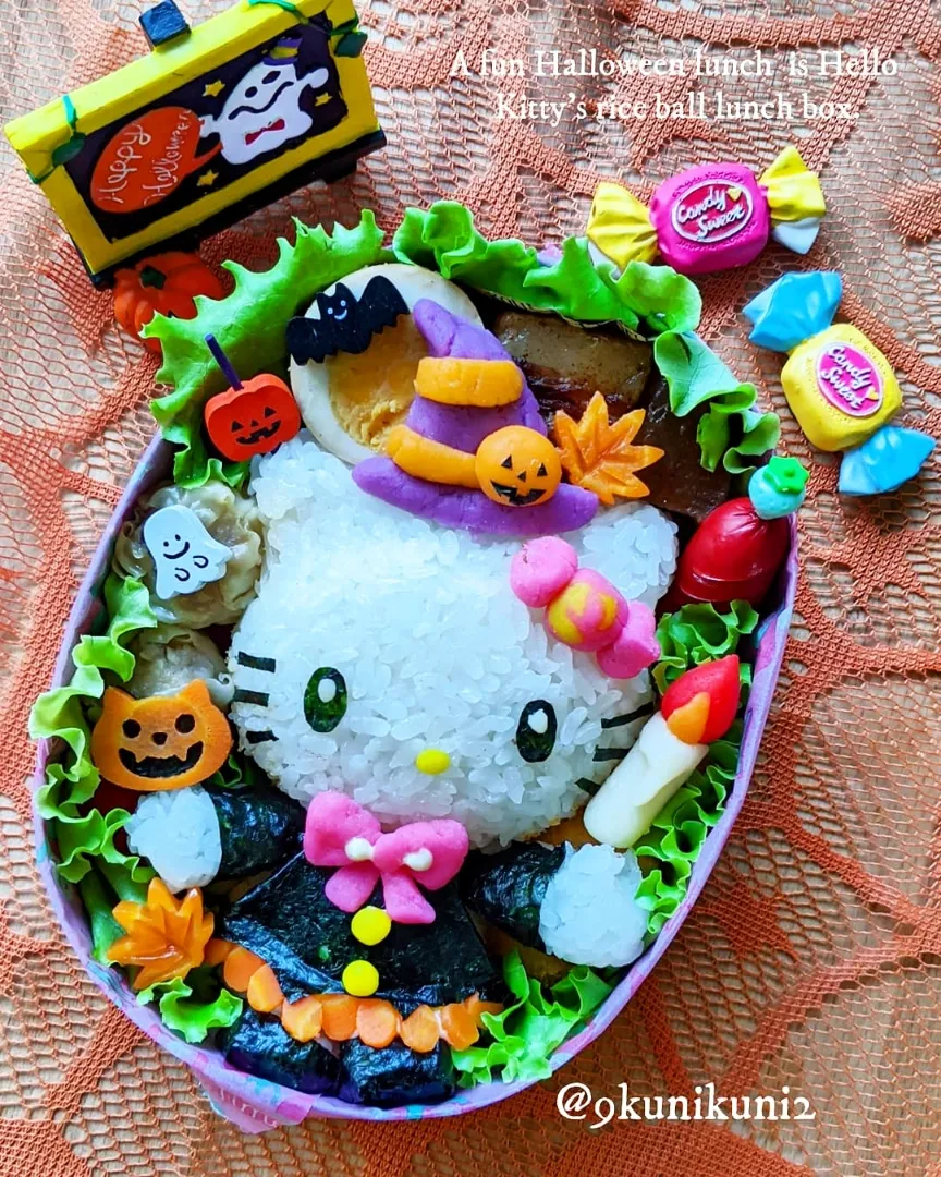 キティちゃんのハロウィン弁当🍱🎃|くぅちゃんさん