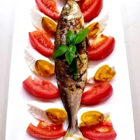 Snapdishの料理写真:Fish,salted egg and tomatoes|Jhingさん