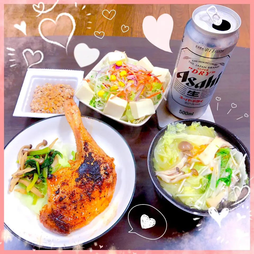 Snapdishの料理写真:１０／３ ｓａｔ 晩ごはん🍴＊○°|rinaronarさん