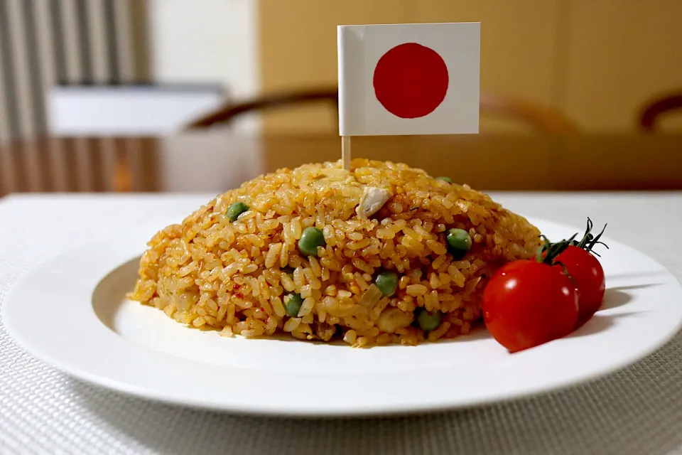 チキンピラフ　昭和の高校調理実習の教科書より。|かおるさん