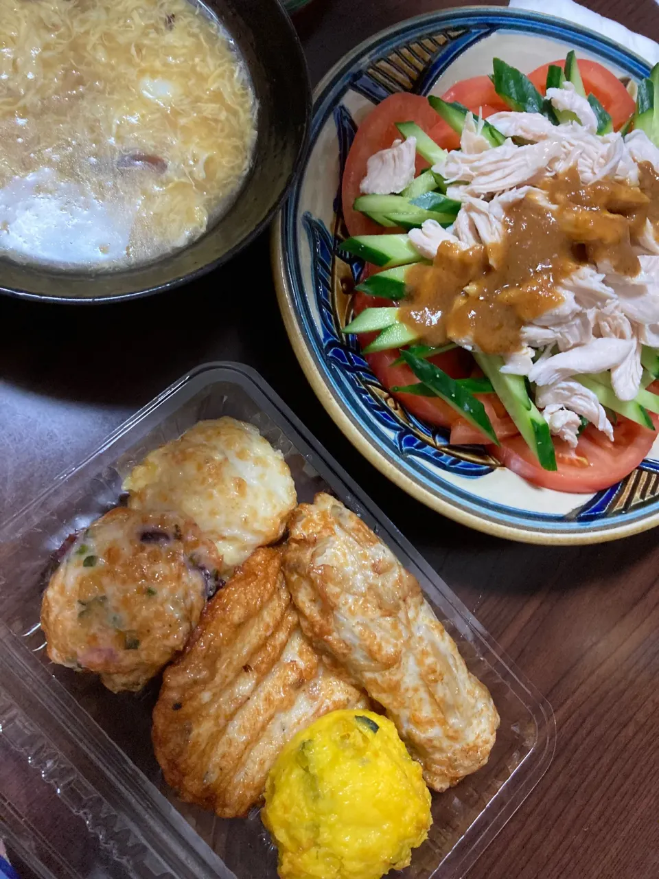 10月3日晩ご飯。棒棒鶏、ヤマサ蒲鉾工場直売揚げ天うまーい💞|あやさん