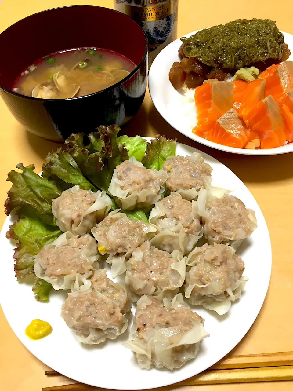 単身赴任中の男飯(海鮮他人丼とシュウマイ！)|おおもりの星さん