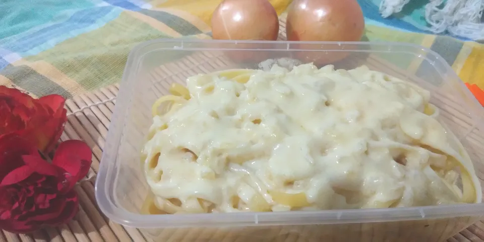 fettucine carbonara|Vanya Abhinandaさん