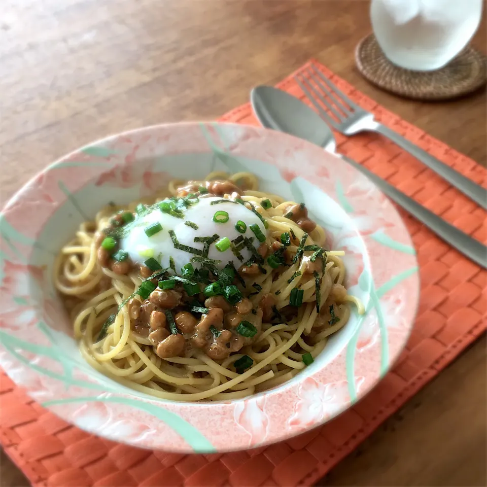 Snapdishの料理写真:納豆おろしスパゲッティ🍝|𓇼 Ⓢ Ⓗ Ⓘ Ⓝ Ⓞ Ⓑ Ⓤ 𓇼さん