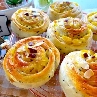 メープルスイートポテトパン🍠
〜スイートポテト＆粒ジャムメープル〜