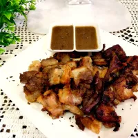 Snapdishの料理写真:lechon kawali with basil ❣️|IQuin Qiさん